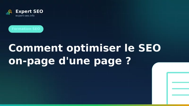 Comment optimiser le SEO on-page d'une page ?